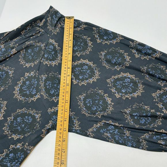 Free People Cowling Around Top SMALL Ballon Sleeve Floral Oversized Drape Boho - Picture 8 of 14